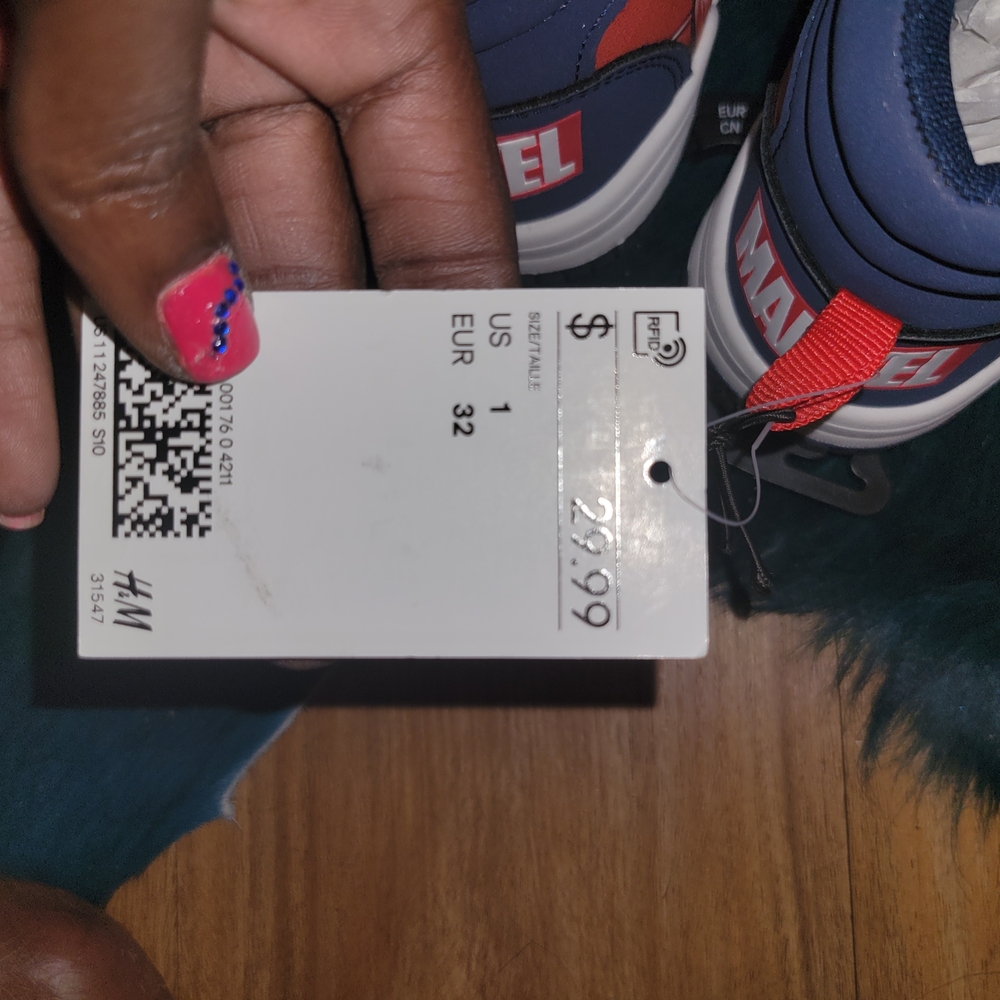H&M Kids Spider-Themed Sneakers - Navy and Red - Picture 4 of 4